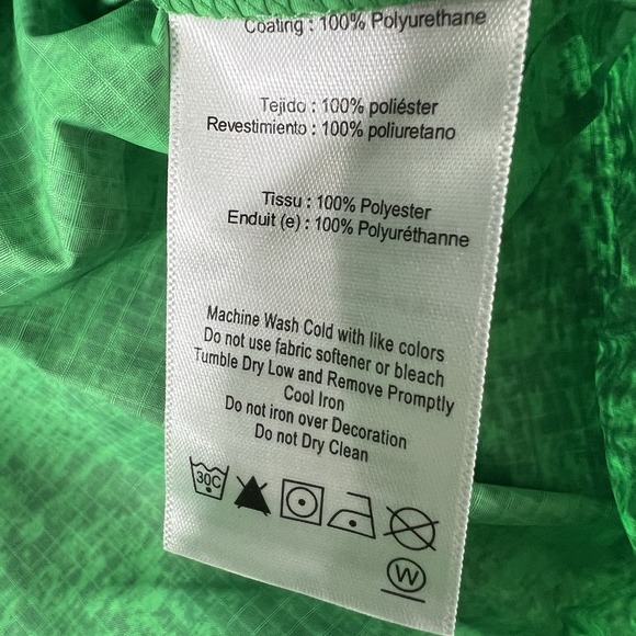 Men's XL Asics‎ Packable Windbreaker Jacket Tie Dye Green/Peacoat NWT - Picture 4 of 9